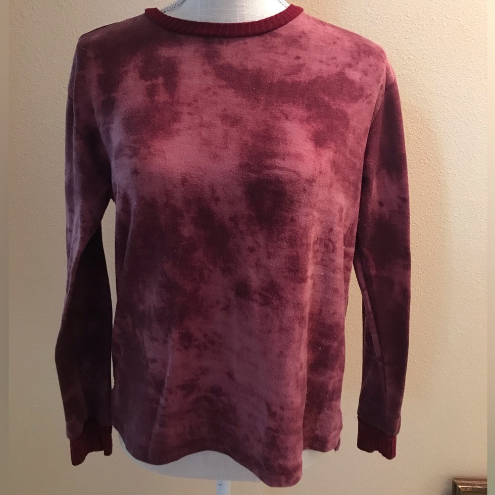 Tie dye sweatshirt maroon long sleeve soft